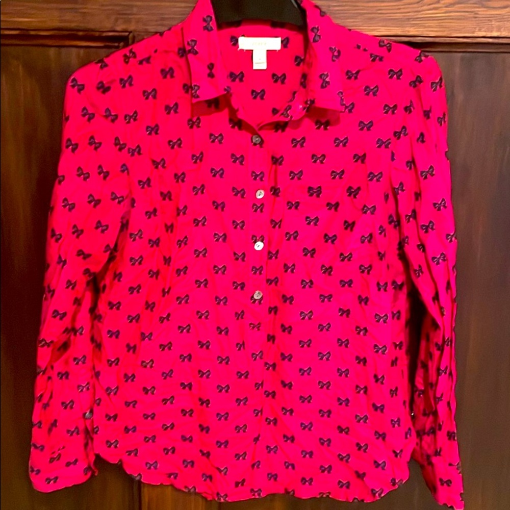 Jcrew bow blouse